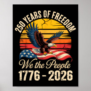 Poster Drapeau américain de l'aigle vintage du 4 juillet 