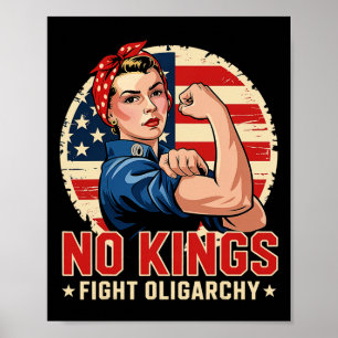 Poster Drapeau américain de l'oligarchie de combat sans r