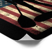 Poster Drapeau américain de Paddleboard de la SUP Paddleb (Coin)