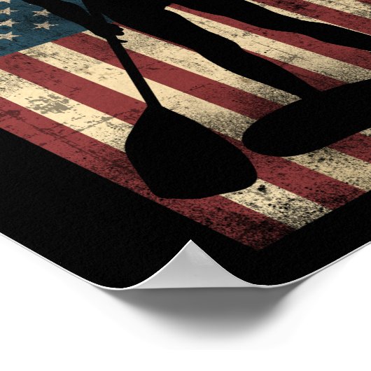 Poster Drapeau américain de Paddleboard de la SUP Paddleb (Coin)