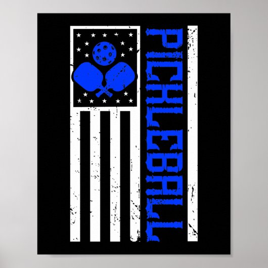 Poster Drapeau américain de Pickleball (Devant)