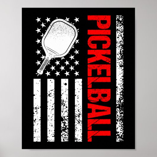 Poster Drapeau américain de Pickleball (Devant)