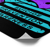 Poster Drapeau américain de sensibilisation à la préventi (Coin)
