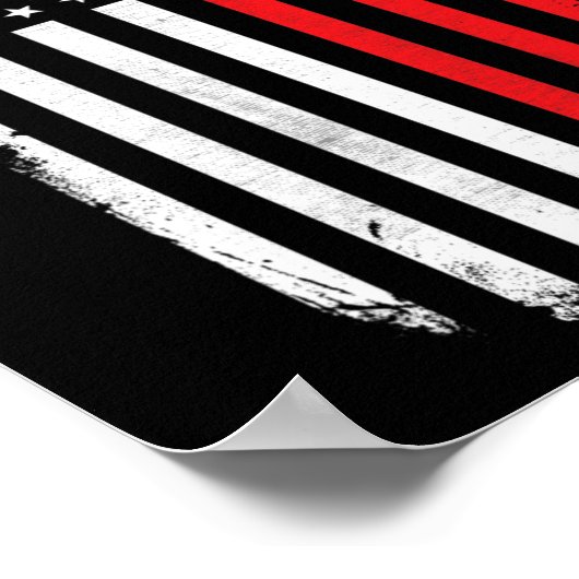 Poster Drapeau américain de sensibilisation au cancer du (Coin)