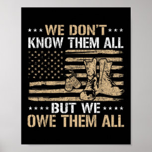 Poster Drapeau américain des vétérans patriotiques 4 juil