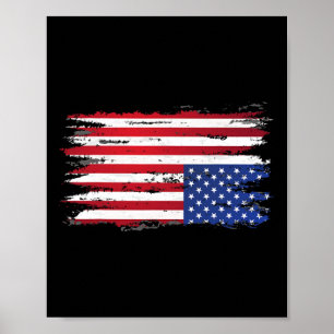 Poster Drapeau Américain Distress À L'Encontre Du Patriot