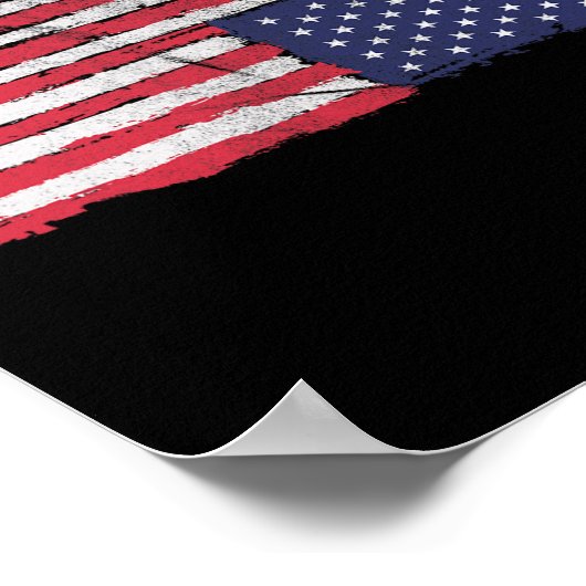 Poster Drapeau Américain Distress Vers Le Bas États-Unis (Coin)