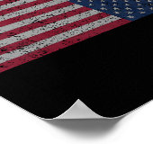 Poster Drapeau Américain Distress Vers Le Bas États-Unis (Coin)