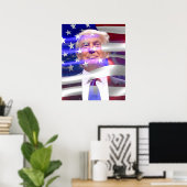 Poster Drapeau américain Donald Trump (Bureau à domicile)