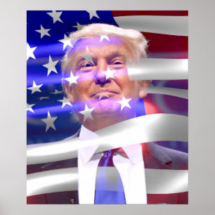 Poster Drapeau américain Donald Trump