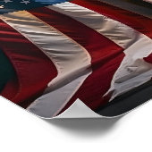 Poster Drapeau américain drapé sur la croix chrétienne (Coin)