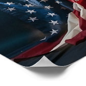 Poster Drapeau américain drapé sur la croix chrétienne Po (Coin)