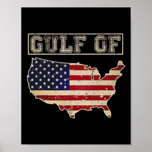 Poster Drapeau Américain Drôle Du Golfe D'Usa 12