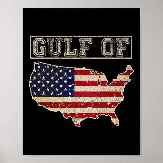 Poster Drapeau Américain Drôle Du Golfe D'Usa 12 (Devant)