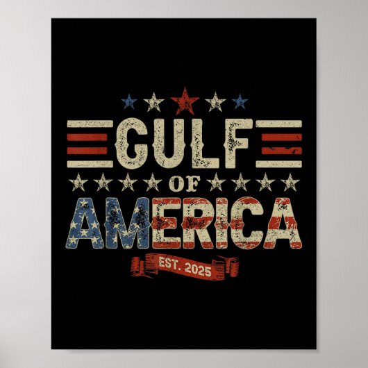 Poster Drapeau Américain Drôle Du Golfe D'Usa _45 (Devant)
