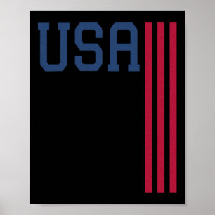 Poster Drapeau américain du 4 juillet USA