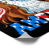 Poster Drapeau américain Eagle 4 juillet Mullet Patriot (Coin)