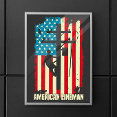 Poster Drapeau américain électrique par câble Patriot