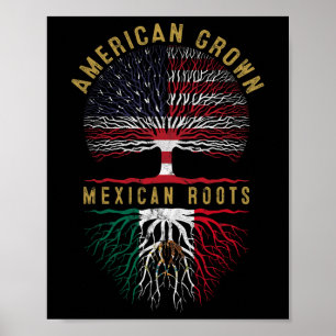 Poster Drapeau américain en arbre en difficulté cultivé a