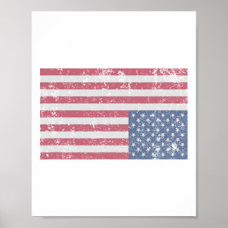Poster Drapeau américain en détresse à l'envers États-Uni
