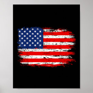 Poster Drapeau américain en détresse Cadeau américain pou