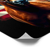 Poster Drapeau américain Équitation équestre (Coin)