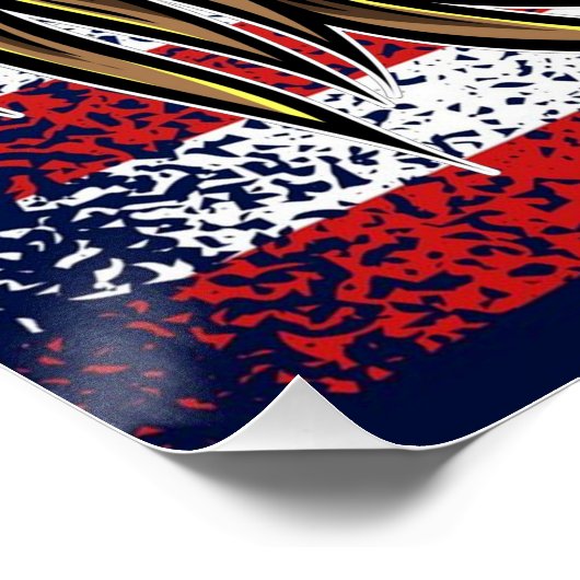 Poster Drapeau américain et aigle (Coin)