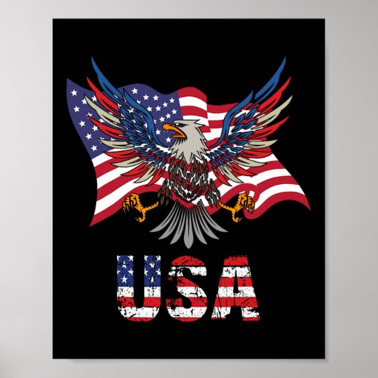 Poster Drapeau américain États-Unis d'Amérique 4e De (Devant)
