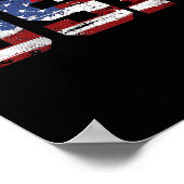 Poster Drapeau américain États-Unis d'Amérique US 4e (Coin)
