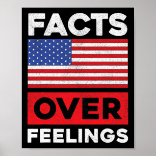 Poster Drapeau américain États-Unis Les faits l'emportent
