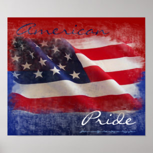 Poster Drapeau américain fier