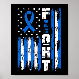 Poster Drapeau américain Fight Ataxia Awareness Patriotic