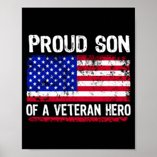 Poster Drapeau américain Fils patriotique Jour des vétéra