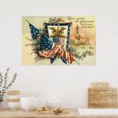 Poster Drapeau américain Fleur Guerre de Sécession Aigle (Cuisine)