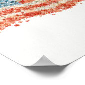 Poster Drapeau américain floral USA (Coin)