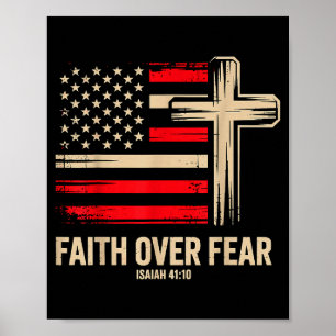 Poster Drapeau américain Foi Sur La Peur 