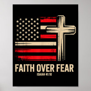 Poster Drapeau américain Foi Sur La Peur