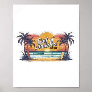 Poster Drapeau Américain G 2025 Du Golfe Des Etats-Unis E