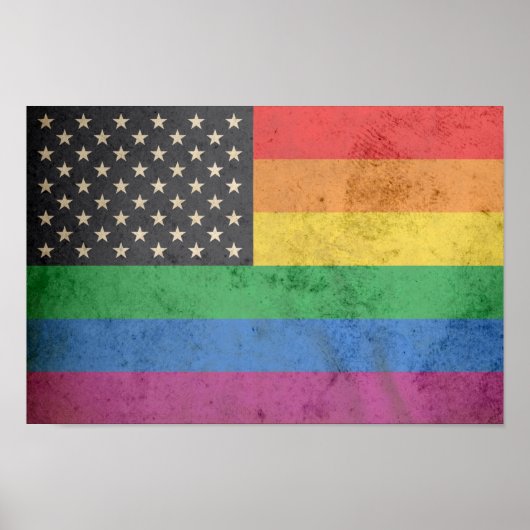 Poster Drapeau américain gay (Devant)
