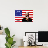 Poster Drapeau américain George Washington et 13 étoiles (Bureau à domicile)