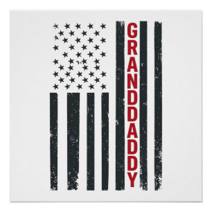 Poster Drapeau américain Granddaddy Design patriotique vi
