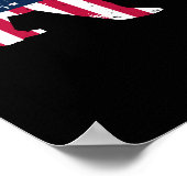 Poster Drapeau américain Grizzly Brown chasseur d'ours (Coin)