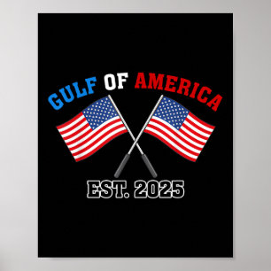 Poster Drapeau Américain Gul-f Retro Of America Est 2025