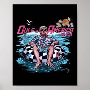 Poster Drapeau Américain Gulf Of Usa America Est 2025 Gul