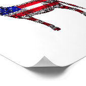 Poster Drapeau américain Harris 2024 Pres Democrat Donkey (Coin)