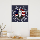 Poster Drapeau américain Hillary Clinton (Cuisine)