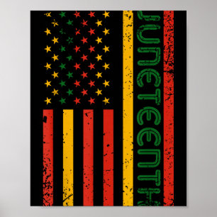 Poster drapeau américain histoire noire juneteenth 1865