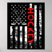 Poster Drapeau américain Hockey USA Patriotic Cadeau (Devant)