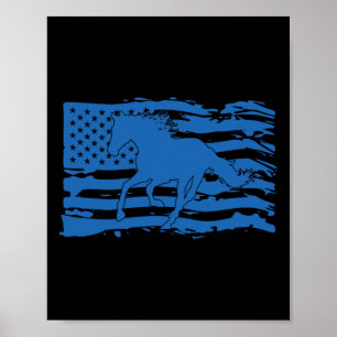 Poster Drapeau Américain Horloge Patriotique Ridi