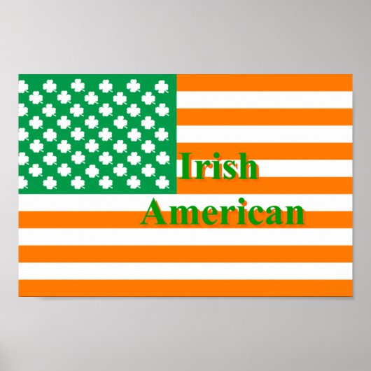 Poster Drapeau américain irlandais (Devant)